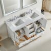 Freestanding Double Bathroom Vanity With Extra Black Handles - White - Image 6