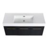 Modern Style 48" Wall Mounted Bathroom Vanity With Thick Edged Resin Basin And Storage Rack Plywood - Black Chestnut - Image 15