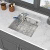 21" Undermount Kitchen Sink With Folding Faucet And Cutting Board Stainless Steel 16 Gauge Workstation - Brushed Nickel - Image 5
