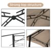 Outdoor Grill Gazebo 8 X 5 Ft With Double Tier Soft Top Canopy, Steel Frame, Bar Counters & Hook Metal - Khaki - Image 8