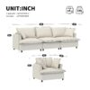 2 Piece Living Room Set With Throw Pillows Sectional Couch Sets, Upholstered 3 Seater Sofa & Armchair 4 Seat - Beige - Image 7