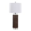 Cylinder - Fluted Contemporary Table Lamp (Set of 2) - Brown / Clear / White - Image 2