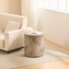 Rustic Magnesium Oxide Side Table With Fish Pattern Design - Gray - Image 4