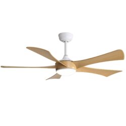 Modern Ceiling Fan With 22W LED Light And Remote Control 5 ABS Blades For Living Room - White