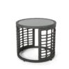 Achill - Outdoor Modern Boho Wicker Side Table With Glass Top - Gray - Image 7
