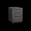 3 Drawer Mobile File Cabinet Under Desk Office, Simple Style Versatile Storage Cabinet, 5 Wheel Design Anti-Tilting Cold Rolled Steel Waterproof Moisture-Proof - Black - Image 6
