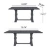 Devingo - Extendable Dining Table Rustic Style - Gray - Image 3