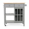 Aidah - Contemporary Kitchen Cart With Wheels - Gray - Image 4