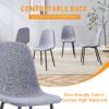 Luxury Simple Chair Linen Cotton High Resilience Dining Chair With Black Metal Legs (Set of 4) - Light Gray - Image 7