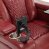 270 Degree Swivel Power Recliner With Tray Table, Phone Holder, Cup Holder, USB Port - Red - Image 23