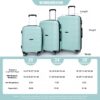 Hardshell Suitcase Spinner Wheels Pp Luggage Sets Lightweight Durable Suitcase With Tsa Lock, 3 Piece Set (20/24/28) - Light Green - Image 3