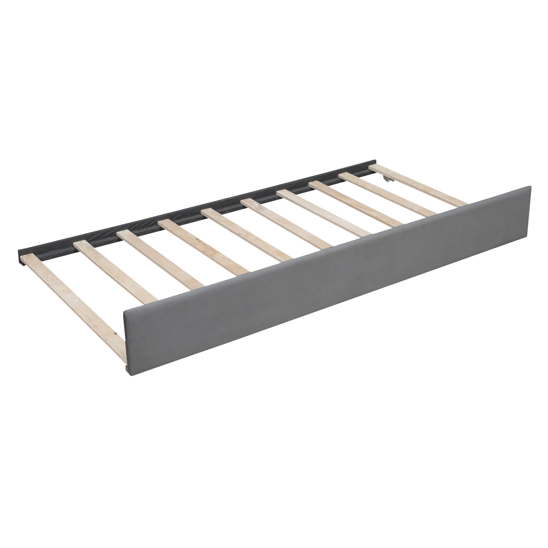 Full Size Upholstered Daybed With Trundle And Slat Support - Gray - Image 8