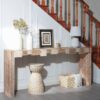 Modern Console Table Entryway Table With Sculpted Block Design Narrow Sofa Table For Hallway Living Room Or Foyer - Multicolor - Image 6