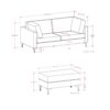 Ava - Mid Century Sofa With Ottoman Set, Upholstered - Cream - Image 8