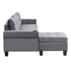 Modern Sectional Sofa Set With L Shape Chaise Lounge, Cup Holder, And Storage - Gray - Image 11