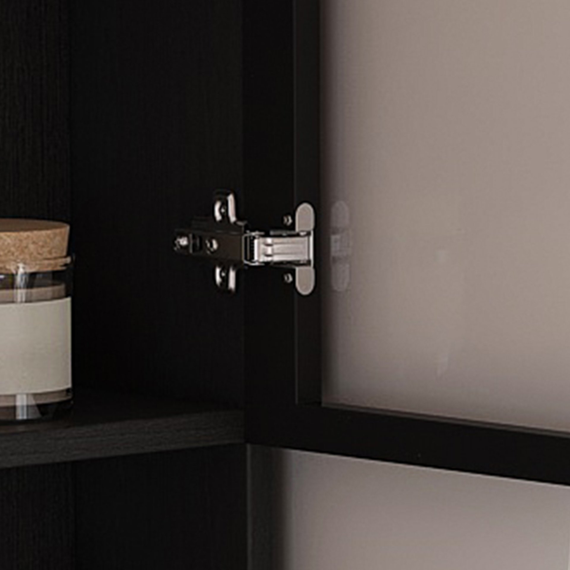 L Shaped Computer Desk With Glass Cabinets, Built In LED Lights, USB Charging Ports, And Keyboard Tray - Black - Image 15