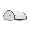 Single Truss Arch Storage PE Shelter - White / Green - Image 5