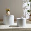 Premium Nested Table Set 2 Pieces, Coffee Table Set For Living Room - White - Image 4