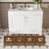 43" Bathroom Vanity, Multi Functional Cabinet With Doors And Drawer - White - Image 9