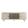 Mid-Century Modern 2 Door 60" TV Stand For 65" TVs With Glass Shelf - Dark Walnut - Image 7
