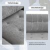 L Shaped Convertible Sectional Sofa 4 Seat Tufted Couch Set With Two Tone Adjust Legs Cloud Movable Ottoman - Gray - Image 20