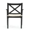 Outdoor Dining Chair Set With Water Resistant Cushions - Black / Ivory - Image 11