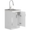 Darwin - Deluxe Laundry Cabinet With Pull-Out Faucet And Stainless Steel Sink - White - Image 2