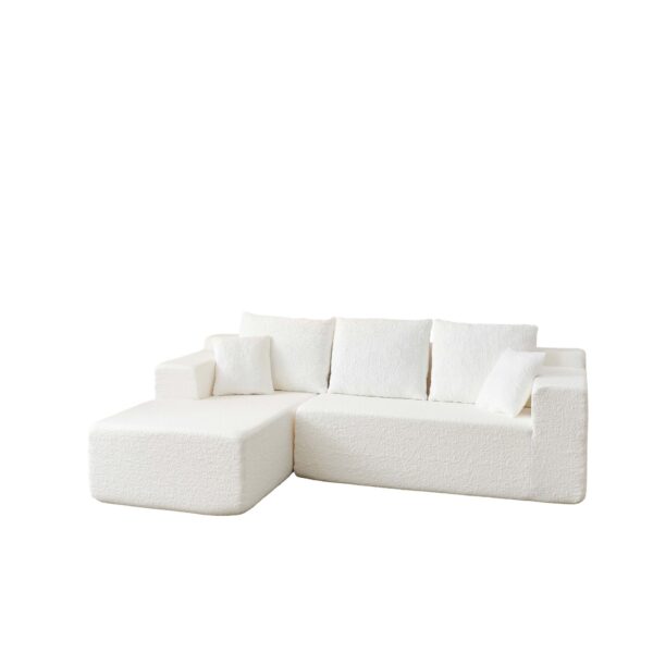 Modular Cloud Sectional Couch With L Shape Chaise - White