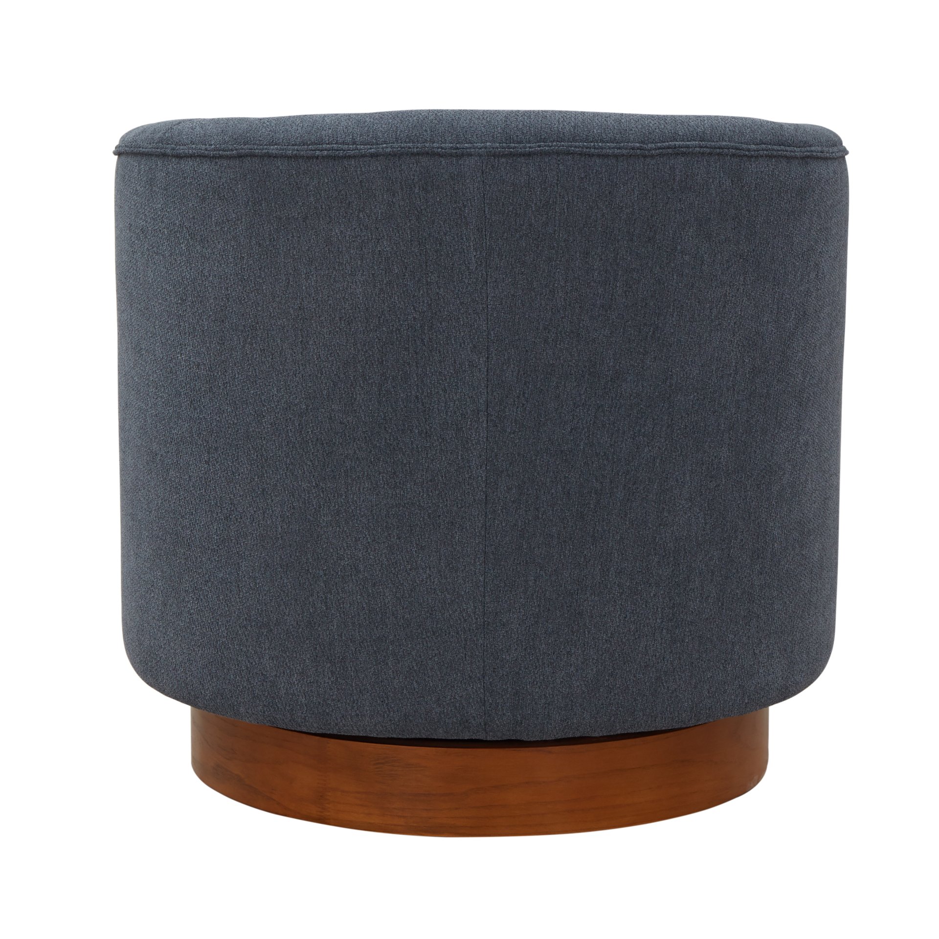 Miramar - Chenille Swivel Chair With Wooden Base And Plush Cushion - Blue - Image 9