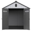 Xwt013 Plastic Storage Shed For Backyard Garden Big Spire Tool Storage - Black / Gray - Image 10
