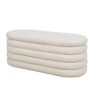 Fuji - Upholstered Oval Storage Bench - Ivory White - Image 6