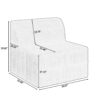 Modern Minimalist Sectional Sofa Sleeper Corduroy Couch Comfy Space Efficient Design - White - Image 2