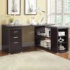 L Shape Computer Desk With Multiple Storage And 3 Drawers - Cappuccino - Image 2