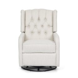 Classic Design, Manual Recliner Chair With 360 Degree Swivel - Beige