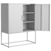 Heavy Duty Metal Buffet Sideboard Modern Steel Storage Cabinet With 2 Shelves, Free Standing Accent Cabinet With Magnetic Doors For Bedroom, Kitchen, And Home Office, Anti-Tip Design - White - Image 16