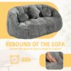 Durable Comfort High Back Bean Bag Sofa Lounger For Adults And Kids - Gray - Image 7