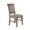 Dining Side Chair Set With Cushioned Back And Seat (Set of 2) - Weathered Gray / Natural - Image 8