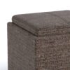 Rockwood - Cube Storage Ottoman With Tray - Mink Brown - Image 3