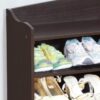 Entryway Shoe Bench, Open Shelve Shoe Rack Fits 18 Pairs Of Shoes - Red Cocoa - Image 5