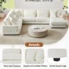 Oversized Sectional Sofa U - Shaped Sofa Couch Modern Sofa Upholstered In Soft Corduroy With A Chaise Lounge For Living Room - Beige - Image 9