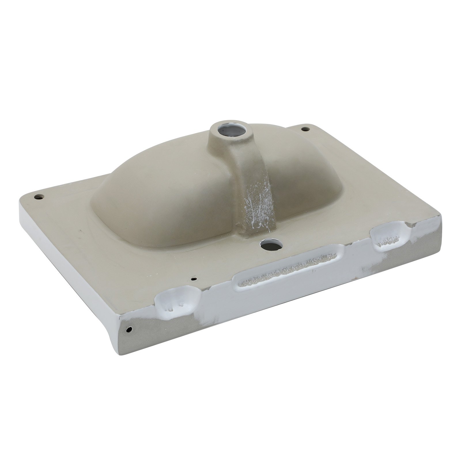 Wall Mounted Rectangular Bathroom Sink With Towel Bar & Overflow - White - Image 9