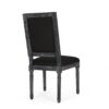 French Country Style Dining Chair Set With Upholstered Seating And Fluted Legs - Black - Image 8