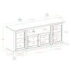 Transitional Classic 70" TV Stand For 80" TVs With 4 Glass Doors - Espresso - Image 2