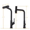 Modern Kitchen Waterfall Faucet With Pull Down Sprayer, Single Handle, 360 Degree Rotating - Matte Black - Image 3