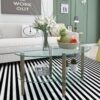 Transparent Oval Glass Coffee Table, Modern Table In Living Room Oak Wood Leg Tea Table 3-Layer Glass Table - Brown - Image 6