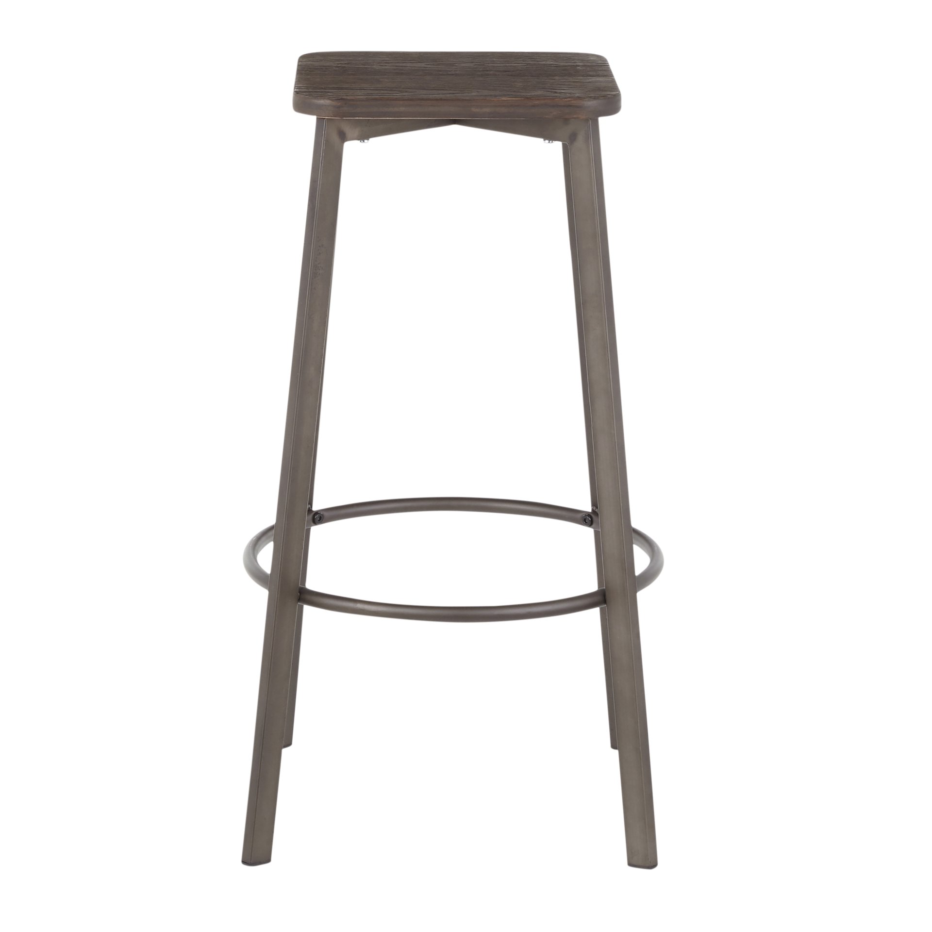 Clara - Industrial Square Barstool (Set of 2) - Espresso - Image 5