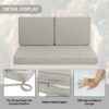 Outdoor Loveseat Cushion Set, Waterproof & 3 Year Fade Resistant Patio Furniture Cushions With Removable Cover, Ties And Hidden Zipper (Set of 3) - Beige - Image 5
