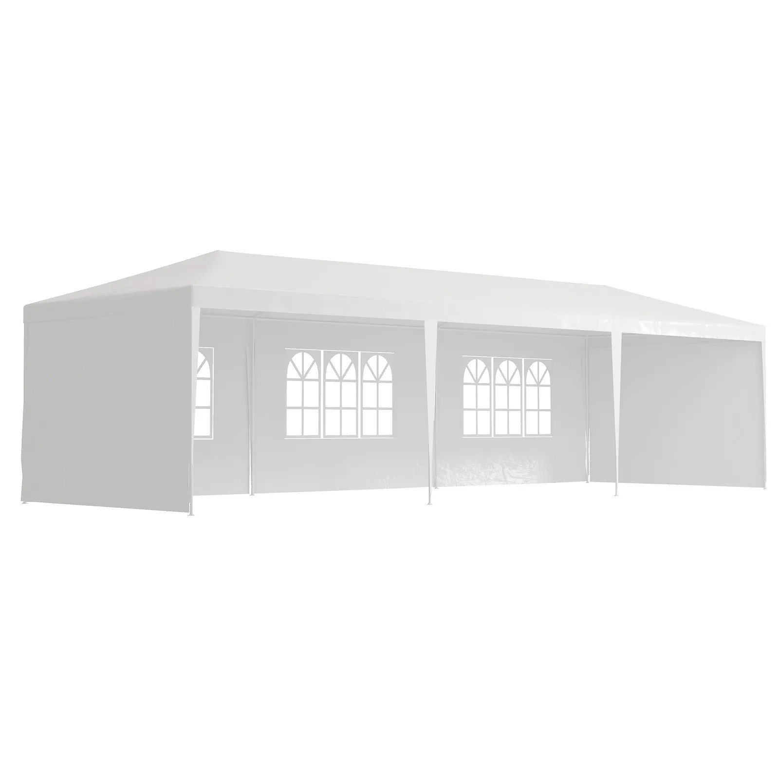 10X30' Outdoor Garden Gazebo Wedding Party Tent Canopy Marquee With 5 Removable Sidewalls - White - Image 5