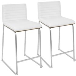 Mara - Contemporary Counter Stool (Set of 2) - Walnut / White
