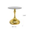 Elegant Small Round Side Table With Tempered Glass Top For Living Room - Gold - Image 3